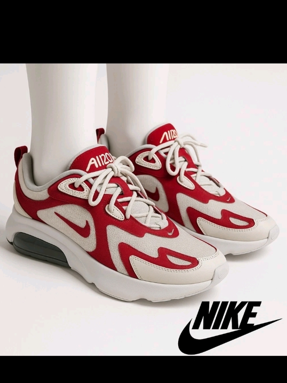 Nike Women’s Red and White Air-Style Casual Sneakers